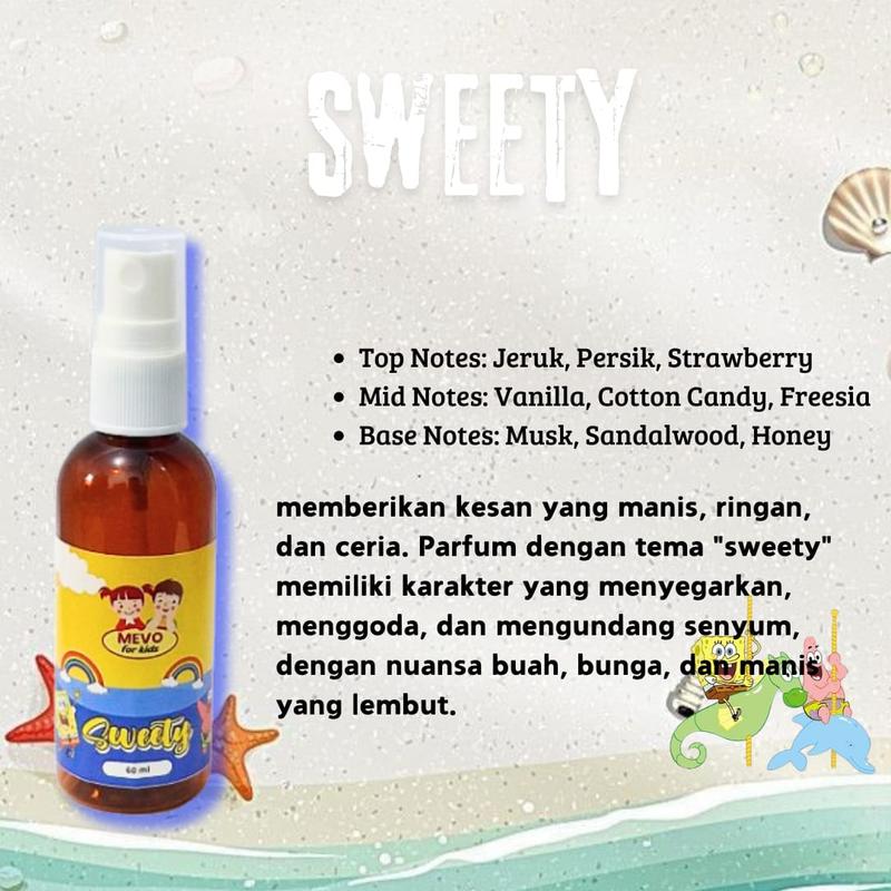 Product Introduction of NEW !!! Parfum Anak MEVO Little Kiddy 60 ml - Paket Hemat 5 pcs All Variant Mix 6