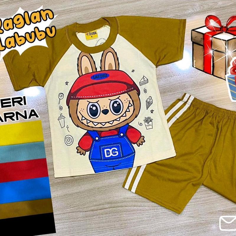 Setelan Anak Bubu Kaos dan Celana BerSablon 1-10 Tahun - Parsel, Laki Laki Perempuan - Cowok Travel Blue 5