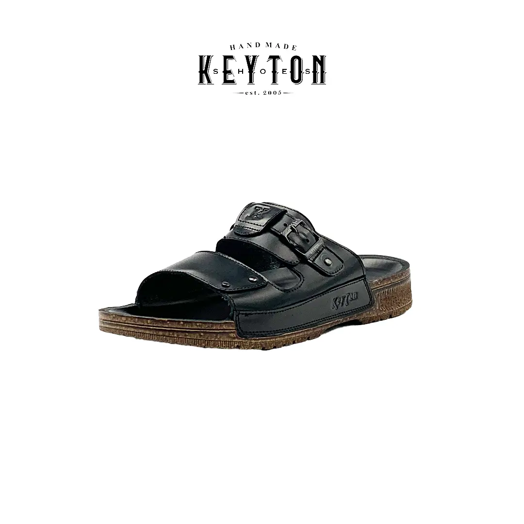 Keyton Leather PETER BLACK Sendal Pria Kulit Asli