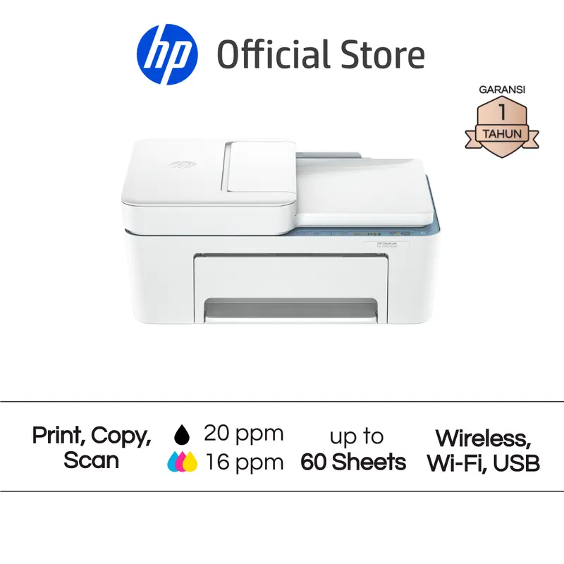 Printer HP DeskJet Ink Advantage 4388 / 2989 All in One Print Scan Copy Wireless Wi-Fi USB Color Warna Garansi 1 Tahun Official