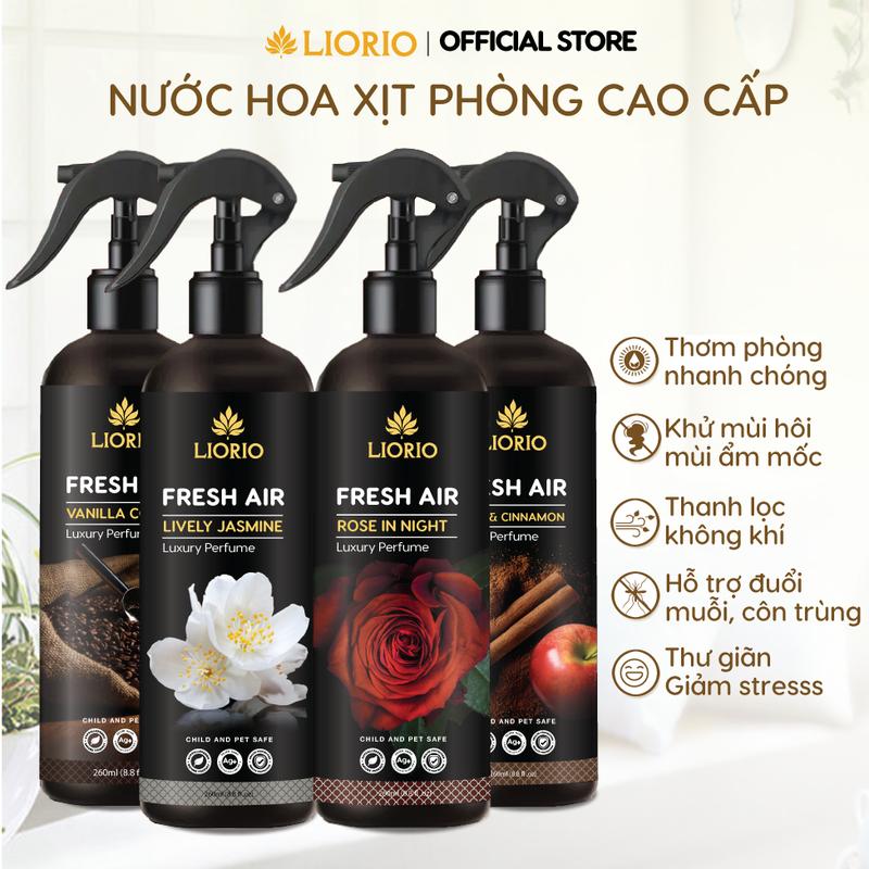Nước hoa xịt phòng Liorio Fresh Air cao cấp giúp thơm phòng - khử mùi, thư giãn, thanh lọc không khí