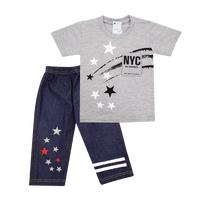 Gambar Wakakids Pakaian Bayi Anak Laki Laki Baju Lengan Pendek Motif NYC Star Setelan Celana Jeans 7/8 Usia 12 Bulan Hingga 18 Bulan 3499 - Merah dari Wakakids Kota Administrasi Jakarta Pusat 2 Tokopedia