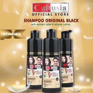 Cultusia coloring shampo original black with extra jahe & minyak zaitun 160ml