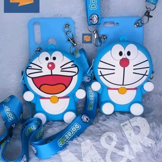 casing dompet karakter Doraemon tali selempang 0
