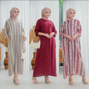 Daster dress rayon motif lengan 3/4