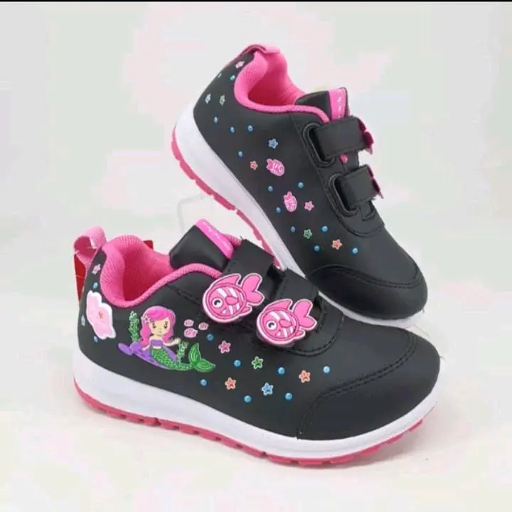 sepatu Ando anak cewek CUTE RABBIT hitam merah muda 4