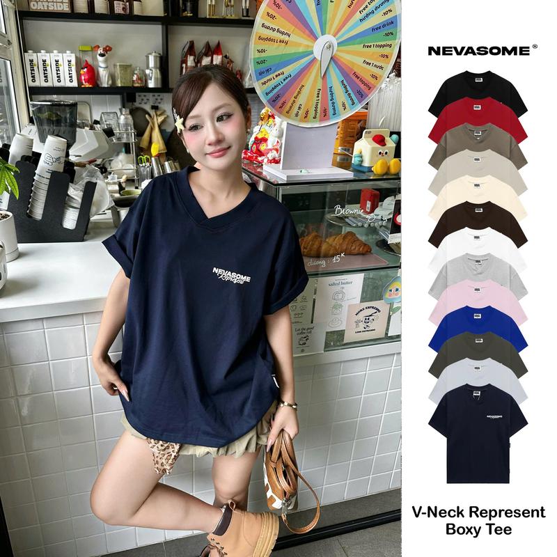 Áo Thun V - Neck Boxy Tee Represent Nevasome Cotton 250gsm Local Brand Tay Lỡ Form Boxy Rộng Nam Nữ Menswear Womenswear