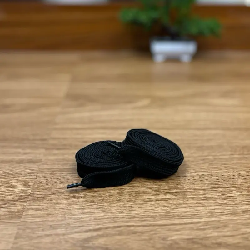 Tali Gemuk Quiferstep - Tali sepatu gemuk hitam polos/berlogo 2 cm - Tali sepatu gemuk/jumbo terlaris 2