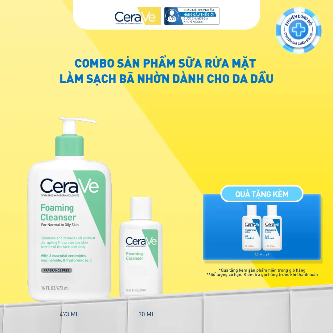 Bộ sản phẩm sữa rửa mặt làm sạch bã nhờn dành cho da dầu Foaming Cleanser