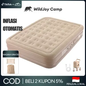 WildJoy Camp Outdoor Matras Kasur Angin Pompa Matras Tidur Kasur Angin Bisa Inflatable Bed Pompa Tiup Double Air Bed Tempat Tidur Tiup Otomatis untuk Rumah Ganda Kasur Udara Luar Portabel Dapat Dilipat