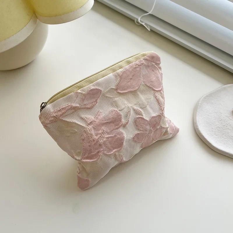 Mini Coin Key Purse Storage Bag Zipper Money Card Holder Bags Small Flower Printed Girls Lipstick Earphone Sanitary Napkin Pouch 2