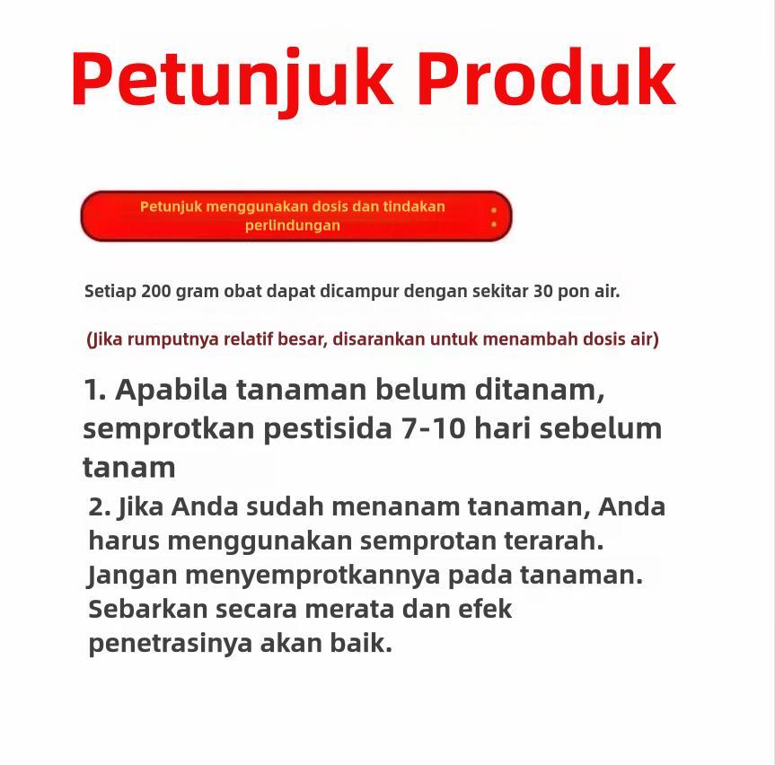 Xiao Tianhu 200g Herbisida Ampuh Matikan Akar Rumput, Cocok untuk Kebun & Lahan Kosong,Khusus untuk penyiangan kebun dan lahan pertanian,Aman dan bebas polusi