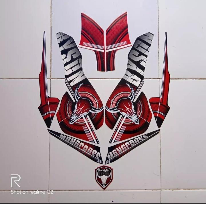 STIKER STRIPING YAMAHA BYSON 2013 MERAH LIST BODY STANDAR - Motorcycle 4