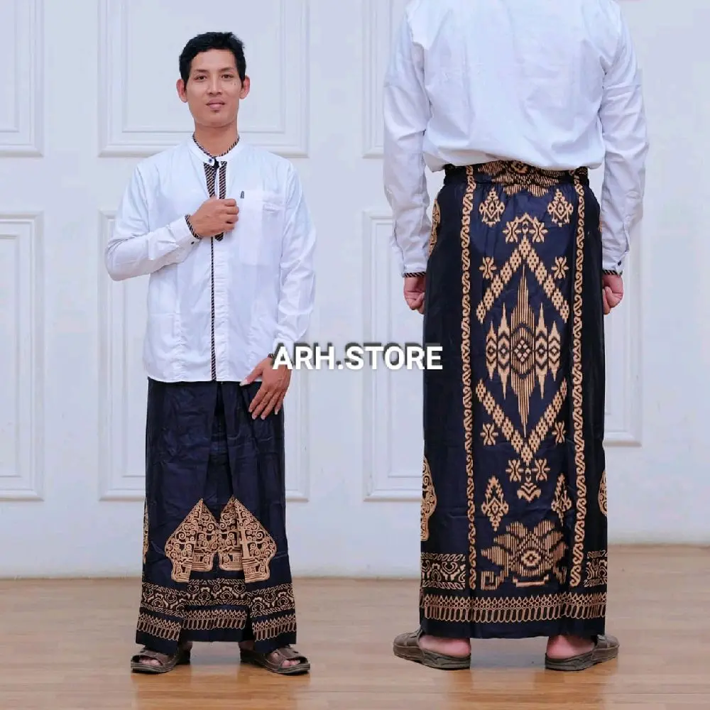 Sarung  Batik instan dewasa sarung lebaran motif  Hitam Santri terbaru