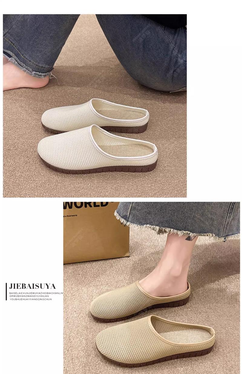 Product Introduction of 2025 New Summer Women's Closed - Toe Half Slippers. These mesh - ventilated, versatile and wearable - outdoors sandals feature an ethnic style, inspired by traditional Laobeiing cloth shoes. 6