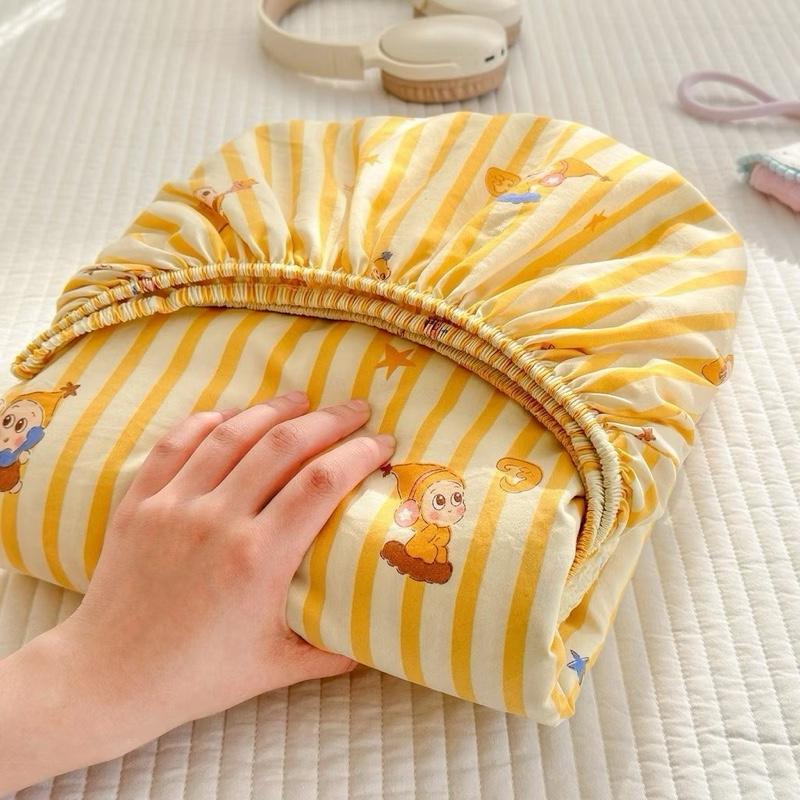 Ga Giường Bo Chun Cotton Icy Mềm Mát Dành Cho Mùa Hè Kích Thước 2mx2m2 Hỗ Trợ Đệm Tới 20cm Không Kèm Vỏ Gối Đầu Vải Cotton Icy Thoáng Khí