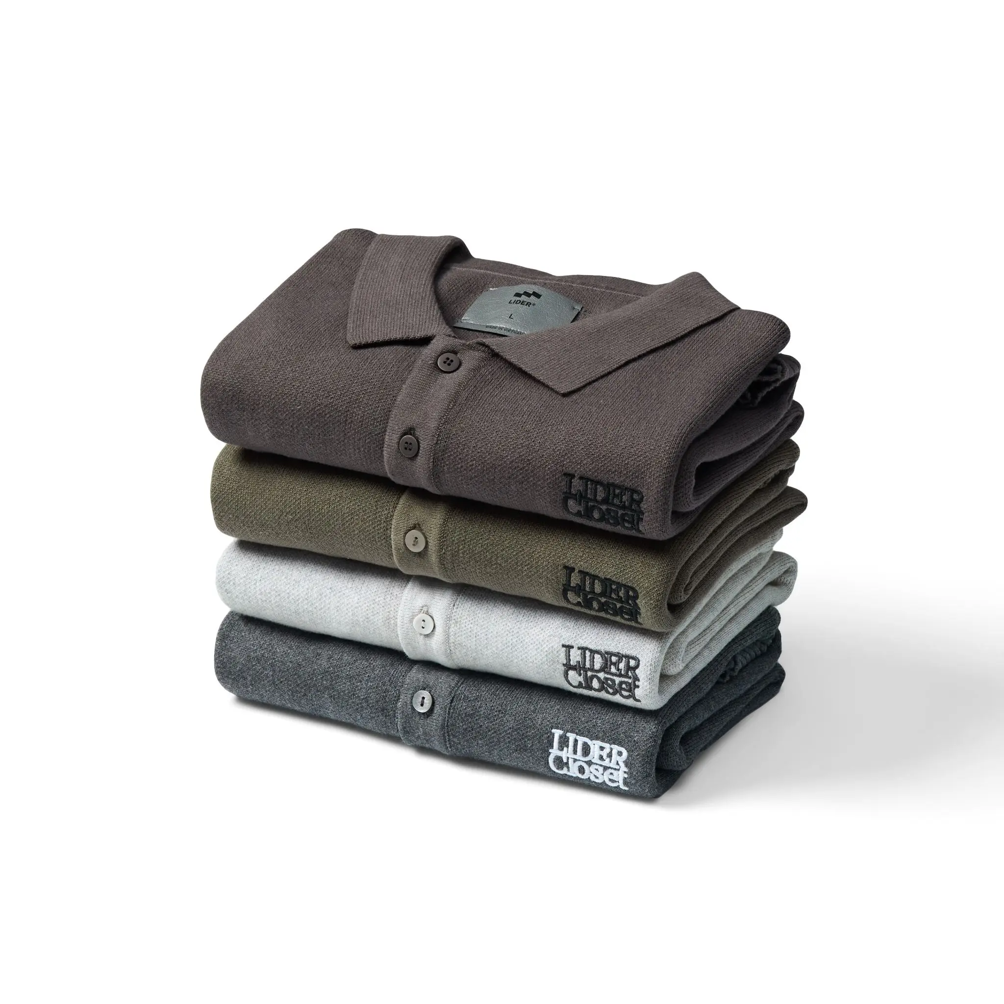 Áo Len Polo Unisex LIDER The Elan Knit Polo Shirt, 4 màu Moon Grey/White Smoke/Olive/Chocolate | BigBuy360 - bigbuy360.vn Áo Len Polo Unisex LIDER The Elan Knit Polo Shirt, 4 màu Moon Grey/White Smoke/Olive/Chocolate | BigBuy360 - bigbuy360.vn