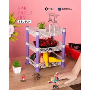 RAK DAPUR 3 TINGKAT - Rak Mini / Rak Bumbu / Rak Kosmetik / Rak Plastik