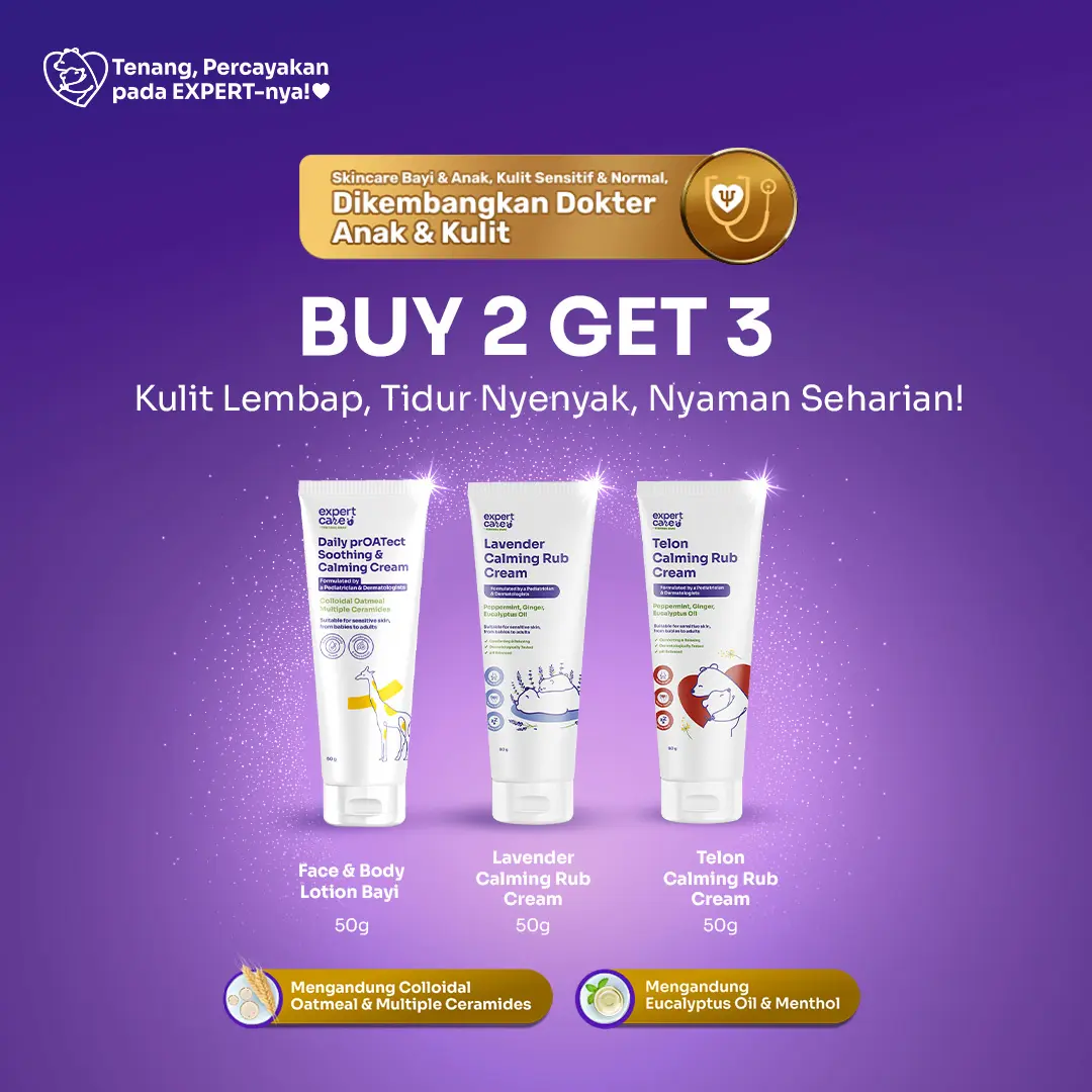 [BUY 2 GET 3] Expert Care -  Calming Rub Cream Telon & Lavender 50g + Face & Body Lotion Bayi 50g | Calming Baby Cream | Tidur Nyenyak, Imun Kuat, Kulit Lembap