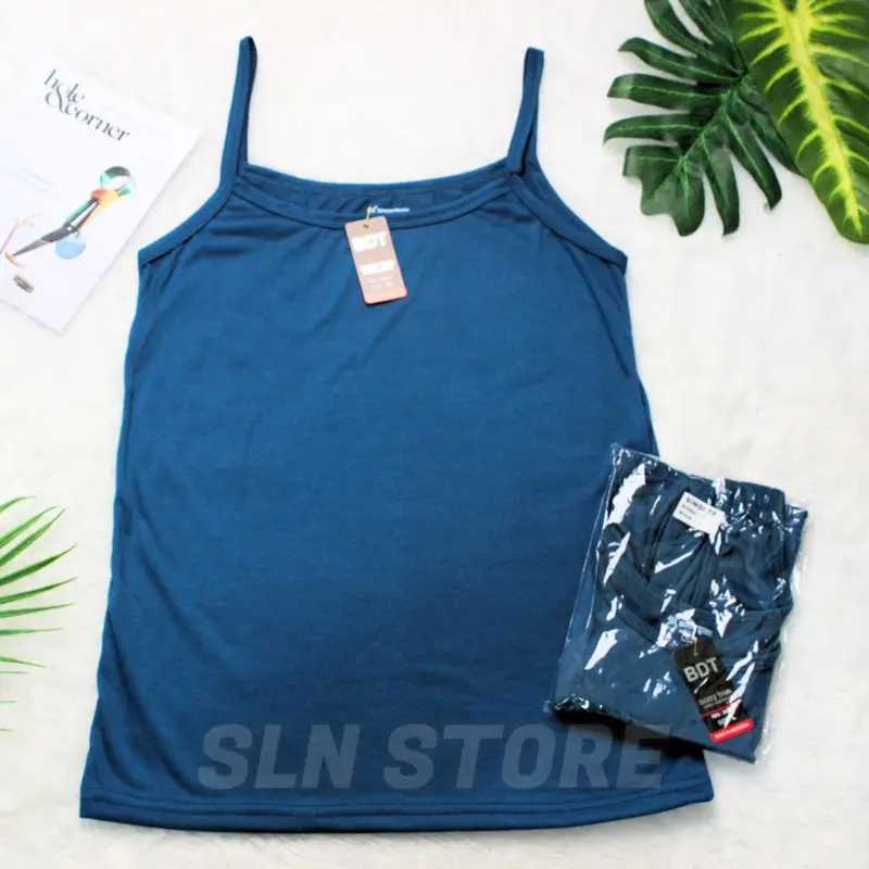 TANKTOP PREMIUM WANITA BODYTHIN / SINGLET PEREMPUAN TALI KECIL TANK TOP L - XL - XXL Hitam Putih Navy Pink Tebal Nyaman 7