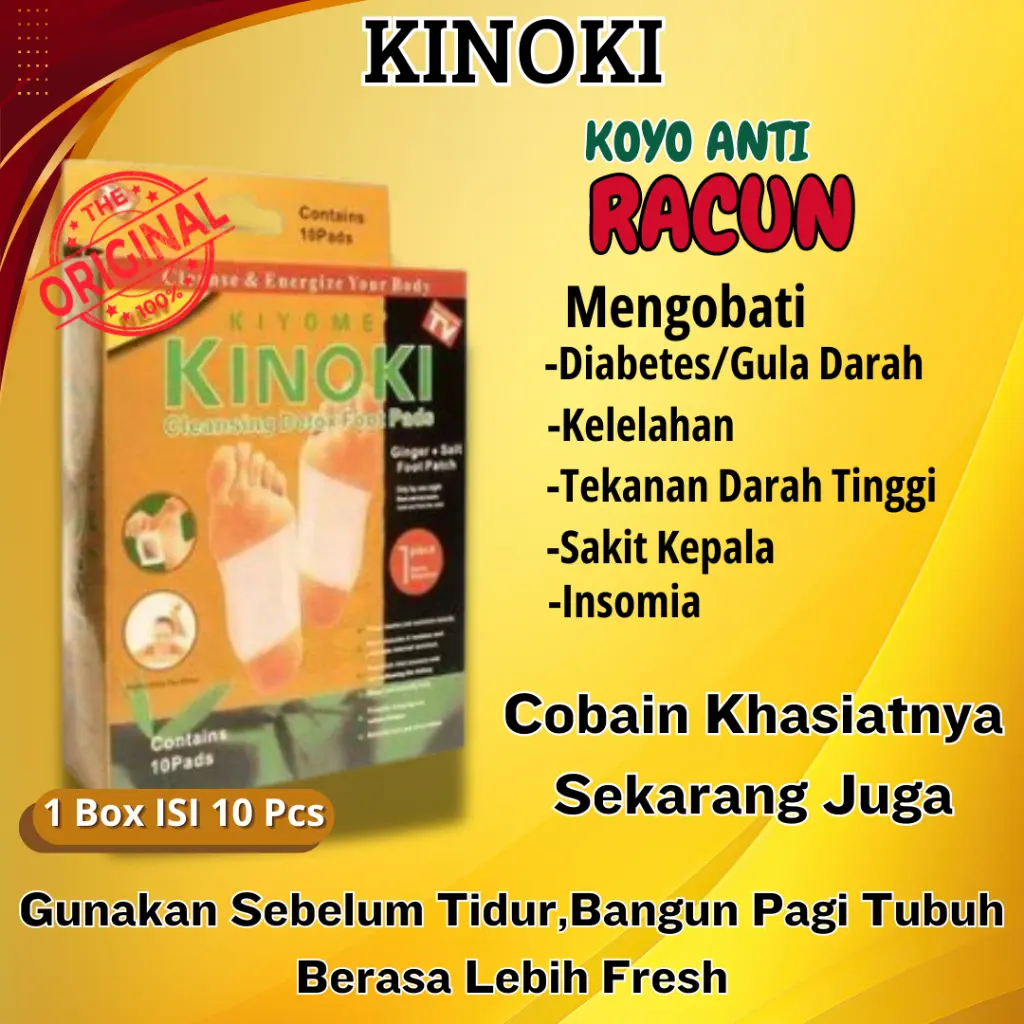 (PASTI ORI) Kinoki Gold Original 1 KOTAK Kiyome Ginger Salt Cleansing Koyo Detox Foot Kaki Pads