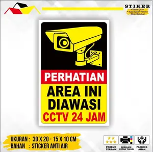 Stiker Pantauan CCTV 24 Jam / Sticker CCTV 24 Jam / Stiker Label CCTV