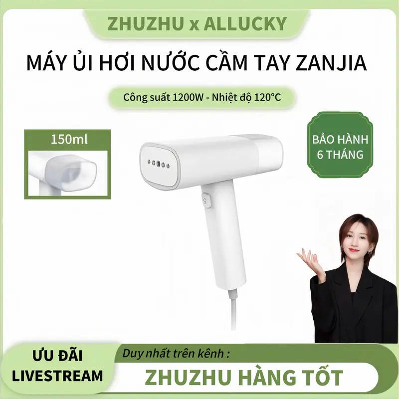 < ZhuZhu ưu đãi >  Bàn ủi hơi nước cầm tay Zanjia GT 306, dung tích 150ml, công suất 1300w, Tự động tắt, nhỏ gọn, tiện lợi,  dễ sử dụng. Ủi Quần Áo Là Quần Áo Bàn Là Hơi Bàn Là 0