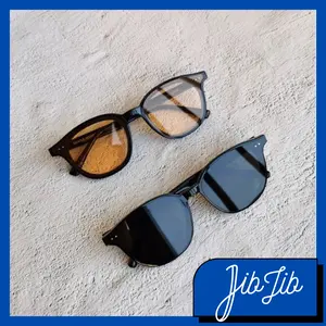 JIBJIB Kacamata Hitam Pria Wanita Unisex Fashion Korean New Trend Retro Vintage Style  Plastik Eyewear Sunglasses KC003