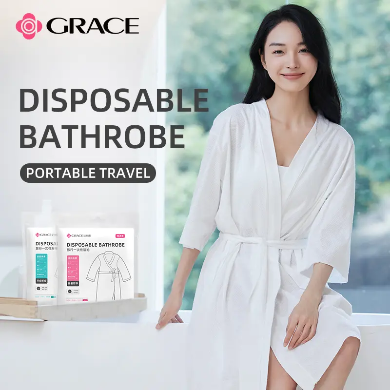 Grace Luxury Disposable Bathrobe - Spa Robe for Women and Men, Disposable Salon Robe Smock