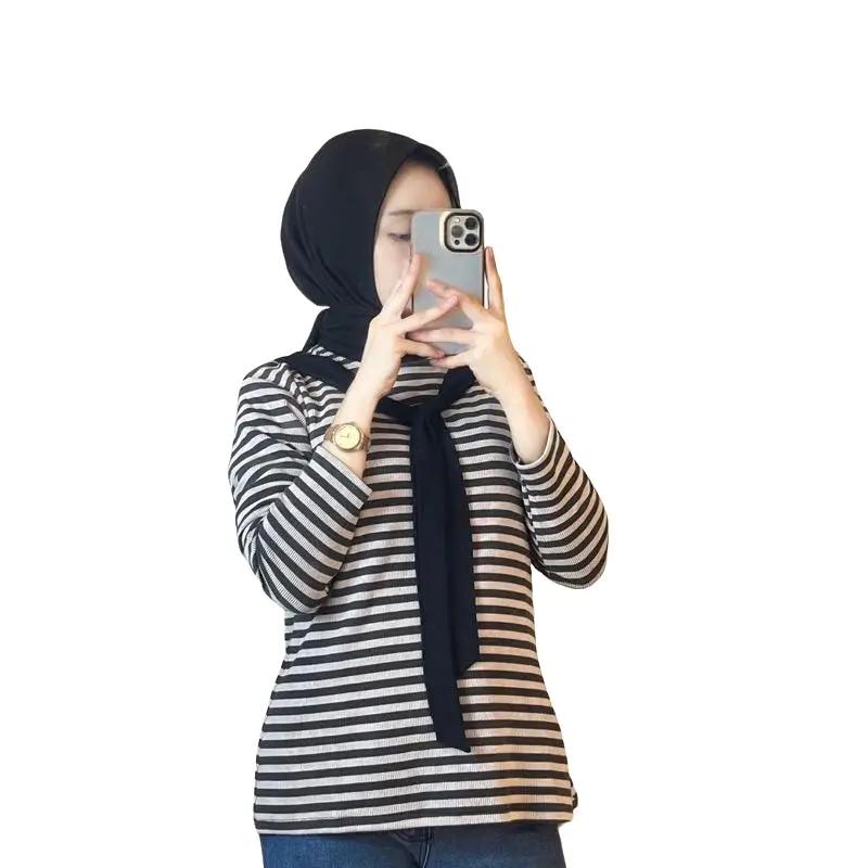 JN- Chika Blouse Stripe Atasan  Panjang Wanita Knit Casual Baju Knitted Knitwear Crop Top Outer Cardigan Oversize kemeja  hadeed Motif Kardigan Garis Basic 0