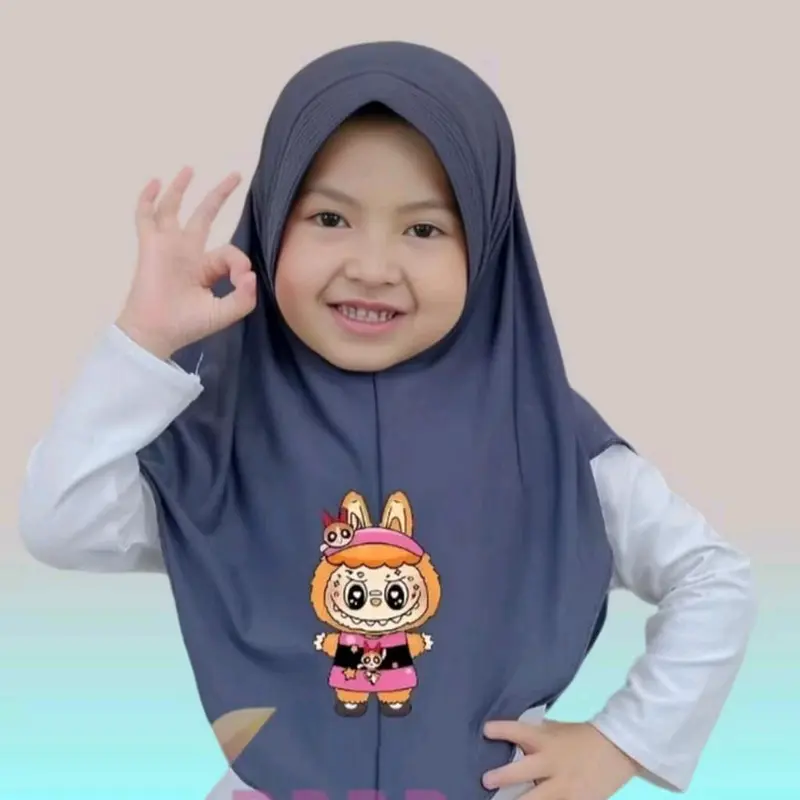 30rb dpt 3 pcs hijab labubu anak terlaris 0