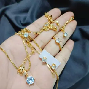 Set Perhiasan Wanita Dewasa Permata Coin Lapis Em*s 18k