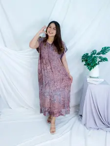 Daster Semata Kaki Tiedye Jumbo Resleting LD 120 Rayon Lembut Nyaman Dress Ruffle Tidur Remaja Wanita Tangan Pendek Busui Bumil
