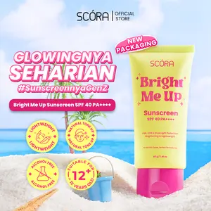 Pre-Order [FLASH SALE] SCORA Bright Me Up Sunscreen 40 gr Sunblock Mencerahkan Melindungi UV Menyerap Cepat Glowing Sepanjang Hari