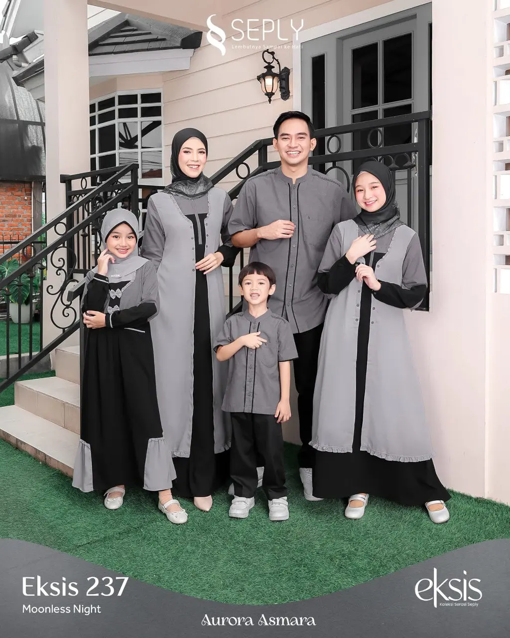 SERAGAM KELUARGA LEBARAN TERBARU 2024 | EKSIS 237 MOONLESS NIGHT BY SEPLY | BAJU GAMIS LEBARAN KELUARGA