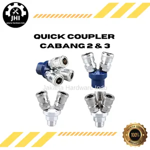 Coupler Cabang Quick Coupler Cabang 2 & 3 Way Sambungan Selang Angin 2 & 3 Cabang Kopler Connector Copler