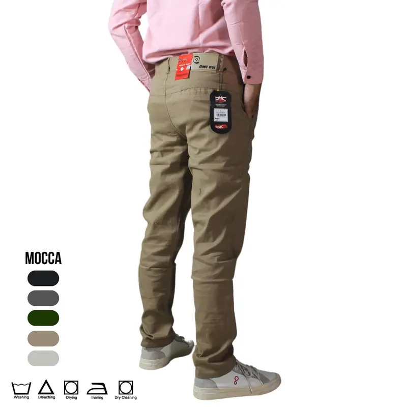 DMC-6001 celana Chino panjang pria celana Chino skinny pants celana pria celana panjang celana Chinos panjang pria celana Chino hitam celana Katun Muda Nyaman Pensil 4