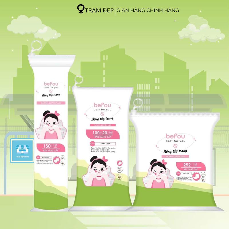   Mẫu Mới  Bông Tẩy Trang Befou Best For You Natural Cotton Pad  120 150 252 miếng  