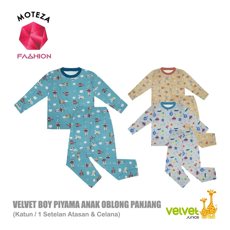 Velvet Junior Dreamwear - Piyama Anak Laki Setelan Oblong Atasan Panjang Stelan Celana Panjang | My Cool Alphabet | Brave Wings 4