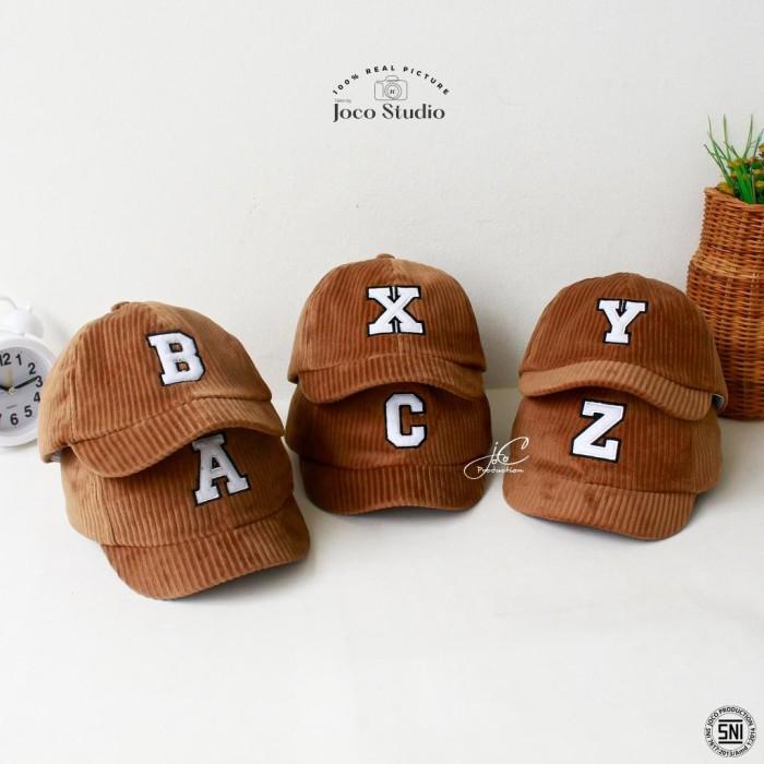 M♥T3 Jocoproduction - Baseball Anak Inisial A-Z Kualitas Import Premium Alfabet Coklat Edition Corduroy U➸Kf 0