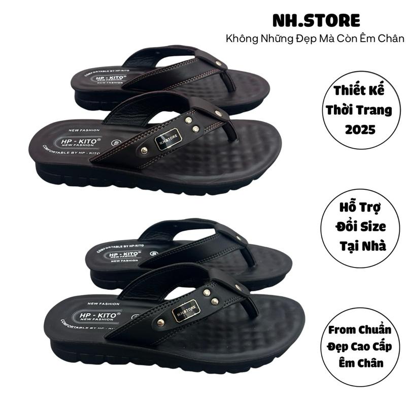 [Mẫu Mới 2025] Dép Xỏ Ngón Nam Chất Liệu Da,Dép Quai Kẹp Cho Nam đế Pu cao cấp Chống Trơn Trượt,Dép Tông Lào nam Quai Da Pu Mang Êm Chân.