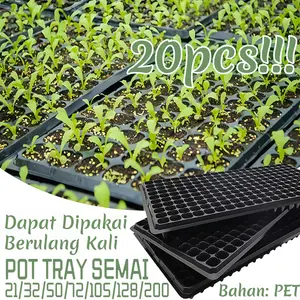 [20Pcs]Pot Tray Semai Bibit Benih / Pot Bibit / Tray Trai Semai Pot Tray  32 50 72  105 128  200  Lubang - Tray Semai