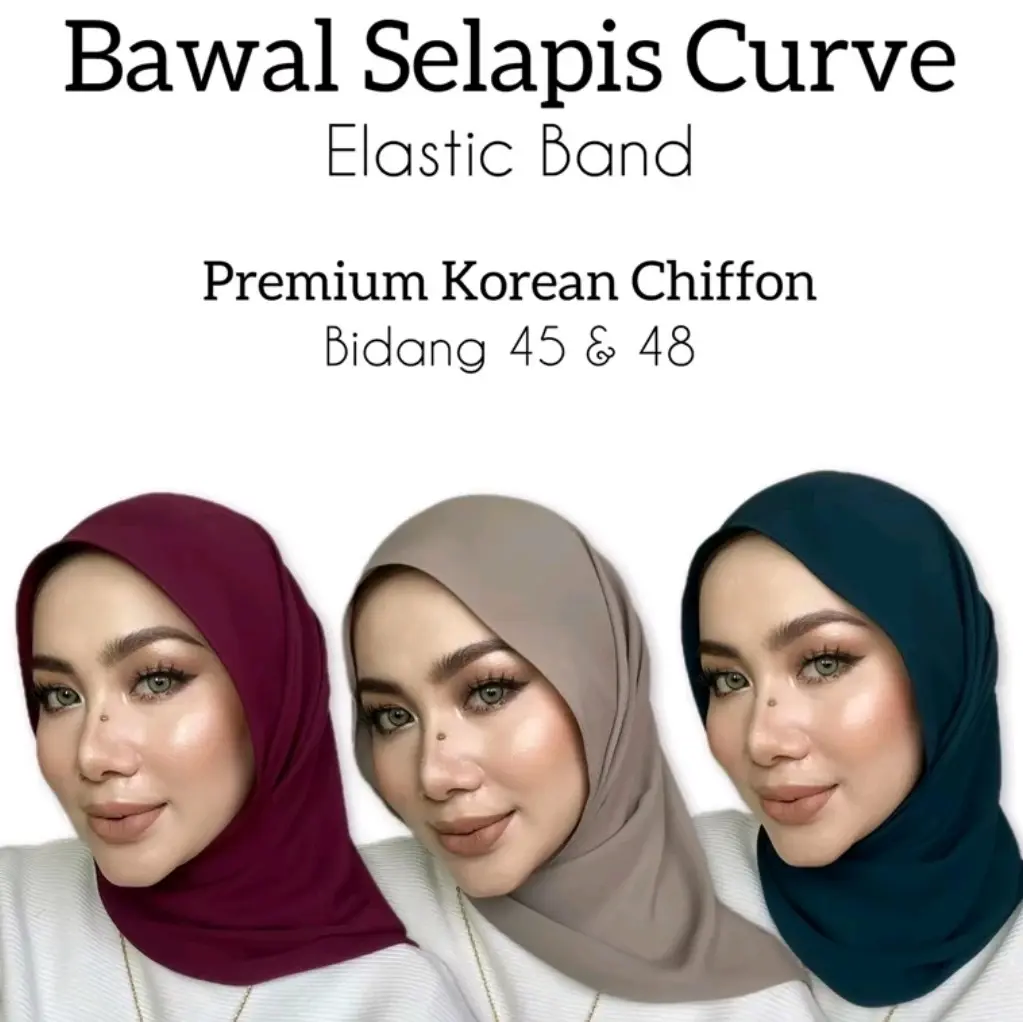 Bawal Selapis Curve Elastic Band Korean Chiffon