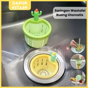 DK89 Saringan Wastafel Cuci Piring Motif Kaktus Lucu / Saringan Filter Sink Cuci Piring / Filter Sink Estetik / Penyaring Sisa Makanan Saringan Bak Cuci Piring Plastik