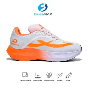 Blues Max Vortex 1.0 White Orange Sepatu Running Pria & Wanita Terbaru Original Premium Material Anti Slip Ringan