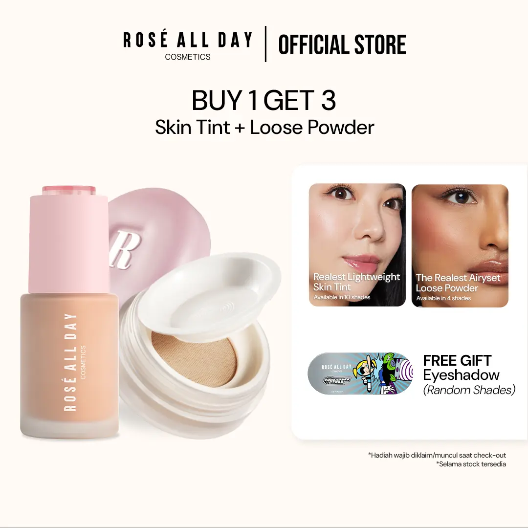 [BUY 1 GET 3]  Rosé All Day | The Realest Lightweight Skin Tint + AirySet Loose Powder