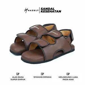 Sandal Diabetes Anti Air - Joey Series - Super Empuk - Coklat Tua