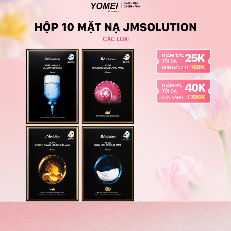 Hộp 10 Miếng Mặt Nạ JMsolution Hàn Quốc Các Loại Dưỡng Ẩm Sâu, Sáng Da, Chống Lão Hóa, Cho Mọi Loại Da