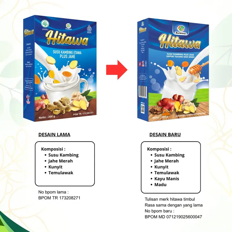 HITAWA Susu Kambing Etawa Plus Herbal Jahe Kunyit Temulawak - 200gr Dairy Milk Bubuk 1