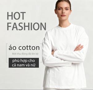 Áo thu đông dài tay chất cotton phù hợp cho cả nam và nữ Unisex